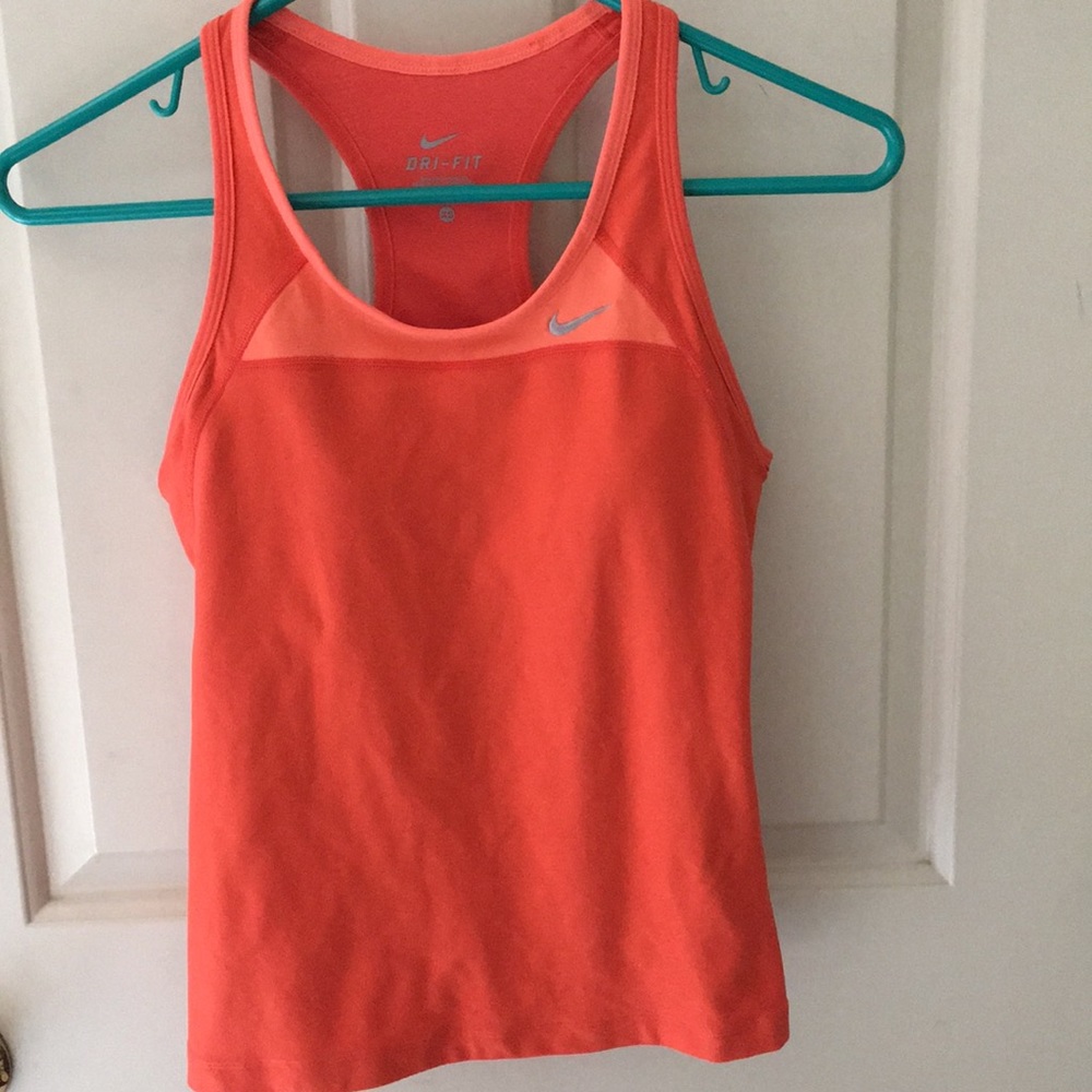 Orange Nike fitness tank top